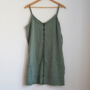 Vince Camuto Army Green Skinny Strap Shift Dress